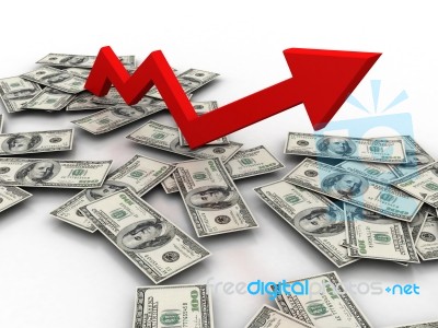 Dollar And Growing Graph  Stock Image