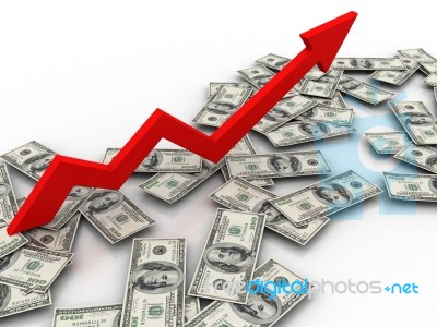 Dollar And Growing Graph Stock Image