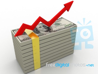 Dollar And Growing Graph Stock Image