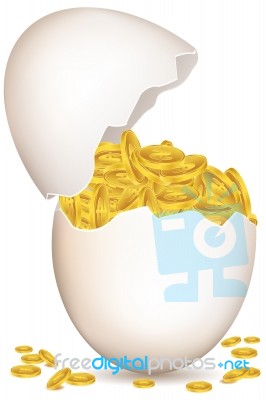 Dollar Coins In Egg Stock Image