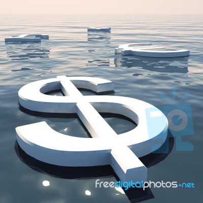 Dollar Floating And Currency Going Stock Image