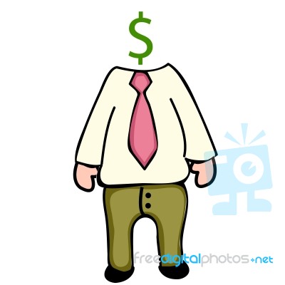 dollar head businessman Stock Image