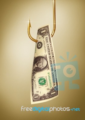 Dollar Hook Stock Photo