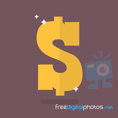 Dollar Icon Sign Stock Image