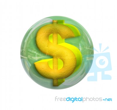 Dollar In A Sphere Stock Photo