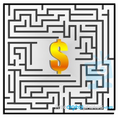 Dollar In Puzzle Stock Image