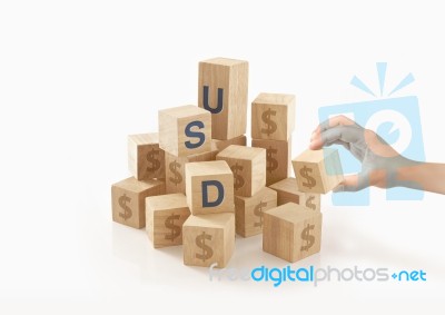 Dollar Money Concept On Isolated Background Stock Photo