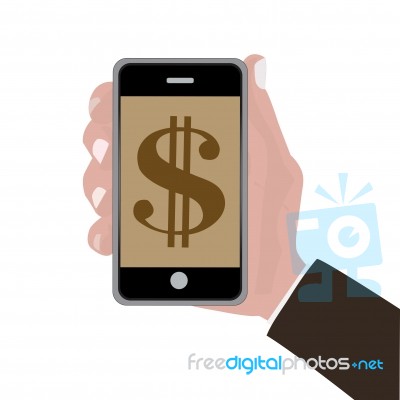 Dollar Money Phone Concept Illustration Of Mobile Cell Phone Stock Image