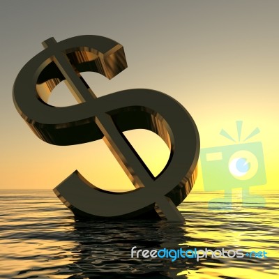 Dollar On Sea Stock Image