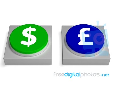 Dollar Or Pounds Signs Shows Forex And Foreign Exchange Stock Image