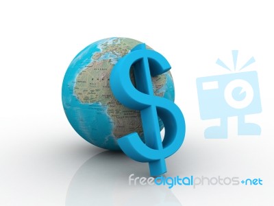 Dollar Over The World  Stock Image