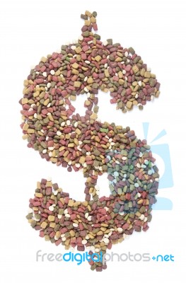 Dollar Shape dog food Stock Photo