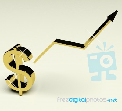 Dollar Sign And Up Arrow Stock Image