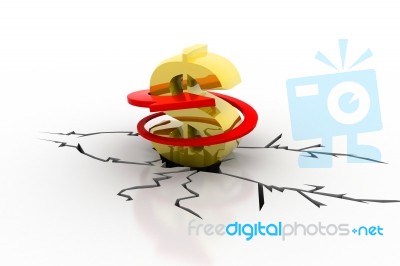 Dollar Sign Around With Arrow Stock Image