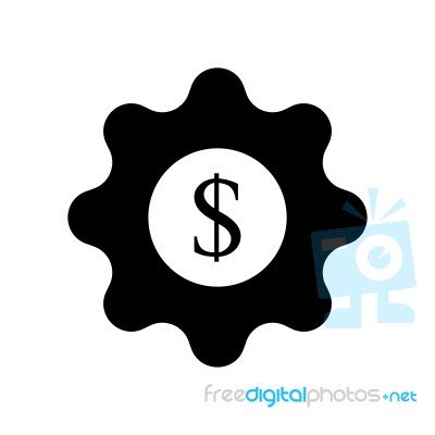 Dollar Sign Badge Symbol Icon  Illustration On White Stock Image