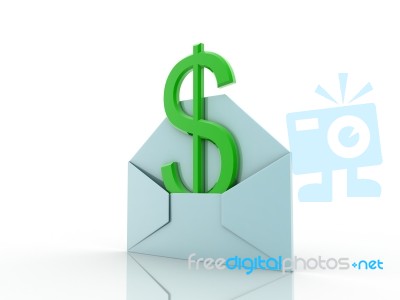 Dollar Sign In An Envelope Stock Image