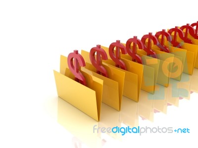 Dollar Sign In Folder Stock Image