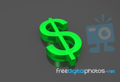 Dollar sign in green Stock Image