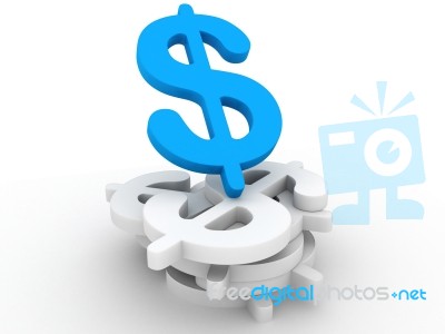 Dollar Sign Isolated On White Stock Image