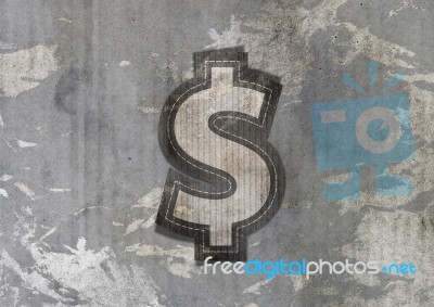 Dollar Sign On Grunge Paper Stock Image