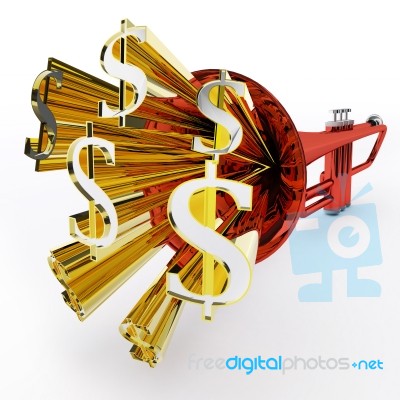 Dollar Sign Shows Money Wealth Or Bank Stock Image