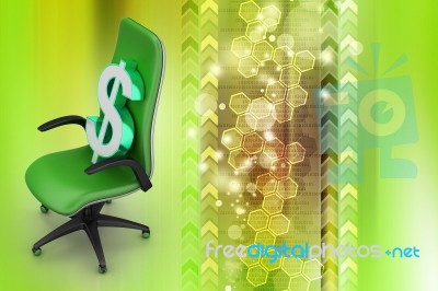 Dollar Sign Sitting The Executive Chair Stock Image