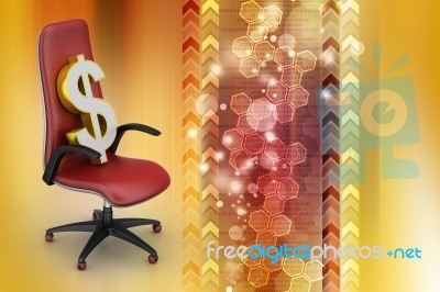 Dollar Sign Sitting The Executive Chair Stock Image