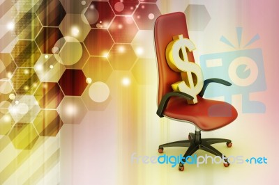 Dollar Sign Sitting The Executive Chair Stock Image