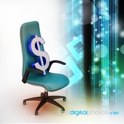 Dollar Sign Sitting The Executive Chair Stock Image