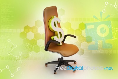 Dollar Sign Sitting The Executive Chair Stock Image