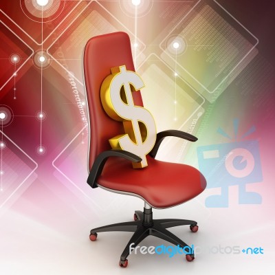 Dollar Sign Sitting The Executive Chair Stock Image