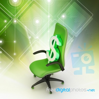 Dollar Sign Sitting The Executive Chair Stock Image