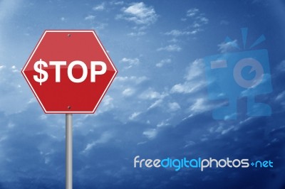 Dollar Stop Sign Stock Image