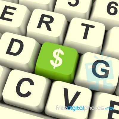 Dollar Symbol Computer Key Stock Image