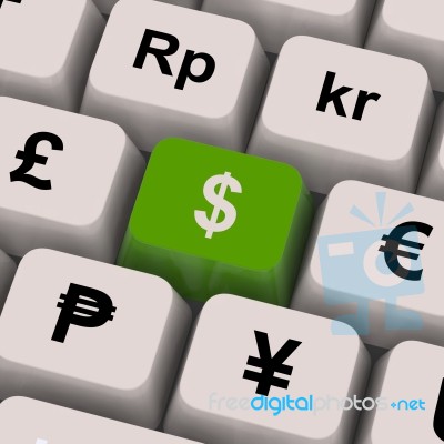 Dollar Symbol Computer Key Stock Image