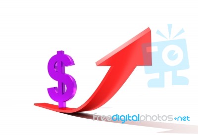 Dollar Symbol On Arrow Stock Image