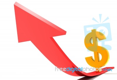 Dollar Symbol On Arrow Stock Image