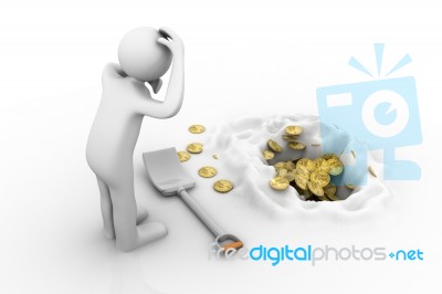 Dollar Treasure. Digging For Dollar Stock Image