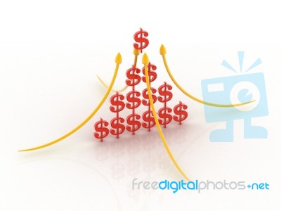 Dollar With Arrow Stock Image