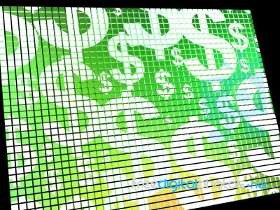 Dollars On Screen Stock Image