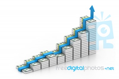 Dollars Stairway Stock Image