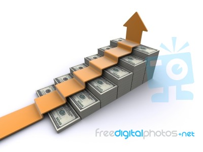 Dollars Stairway Stock Image