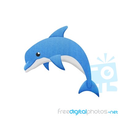 Dolphin Cartoon Is Fish In Underwater To Sea Stock Image