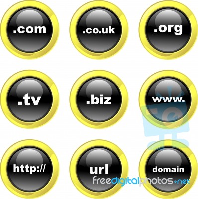 Domain Name Icon Set Stock Image