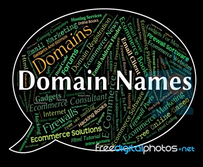 Domain Names Represents Tag Title And Text Stock Image