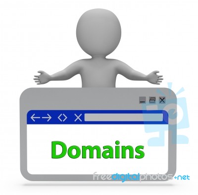 Domains Webpage Indicates Websites Dominion And Zone 3d Renderin… Stock Image