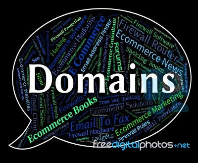 Domains Word Representing Dominion Empire And Zone Stock Image