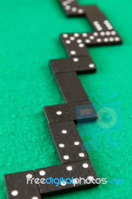 Dominos On Green Baize Casino Stock Photo