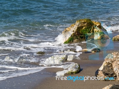 Dona Lola Beach In Calahonda Costa Del Sol Stock Photo