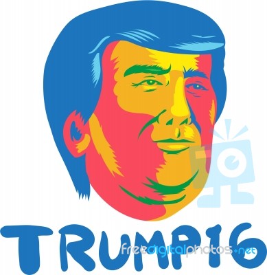 Donald Trump 2016 President Cartoon Stock Image